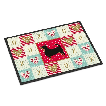Carolines Treasures 24 x 36 in. Lancashire Terrier Love Indoor or Outdoor Mat CK5940JMAT